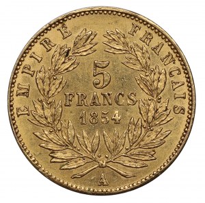 Francja, 5 Franków 1854
