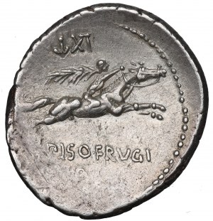 Rímska republika, L. Calpurnius Piso Frugi (90 pred Kr.), denár