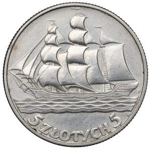II RP, 5 zloty 1936 Nave a vela