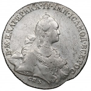Russia, Catherine II, Ruble 1766 - date overstriked