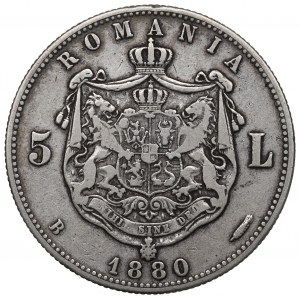 Romania, 5 Lei 1880