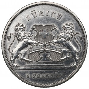 Suisse, 5 Francs 1859 - Festival de tir de Zurich