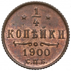 Rosja, Mikołaj II, 1/4 kopiejki 1900