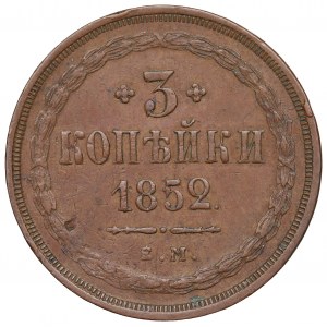 Russia, Nicholas I, 3 kopecks 1852 EM