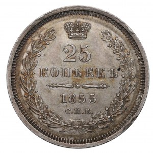 Russia, Nicola I, 25 copechi 1855