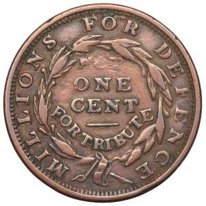 USA, Żeton 1 cent 1837 - Miliony dla obrony