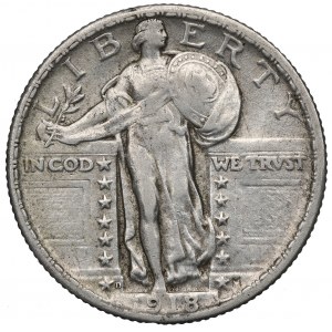 USA, 1/4 dollar 1918 D