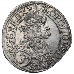 Austria, Leopold, 3 krajcary 1669, Wiedeń