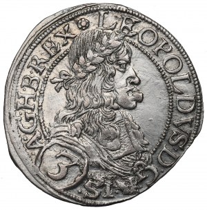 Rakousko, Leopold, 3 krajcars 1669, Vídeň