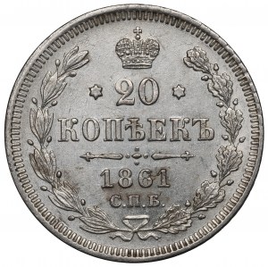 Russia, Alessandro II, 20 copechi 1861