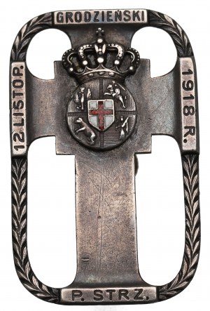 II RP, Offiziersabzeichen des 81. Grodnoer Schützenregiments, Grodno, Michrowski - erste Verleihungsserie Nr.39
