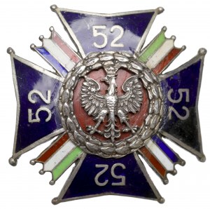 II RP, insigne d'officier du 52e régiment d'infanterie de tirailleurs frontaliers, Złoczów - Buszek, Lviv.