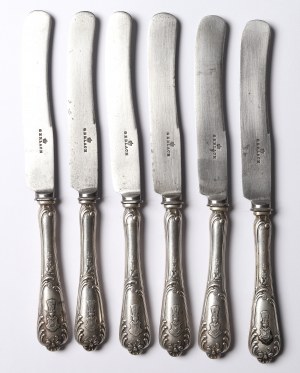 Poland, Set of 6 knives with the Leliwa coat of arms