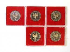 Repubblica Popolare di Polonia, serie di 200 zloty polacchi 1986 Władysław I Łokietek - Campione CuNi