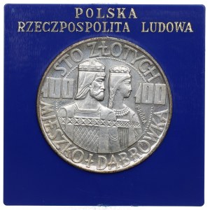 Polská lidová republika, 100 zlotých 1966 Mieszko i Dąbrówka Vzorek stříbra