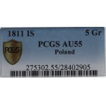 Ducato di Varsavia, 5 groszy 1811 - PCGS AU55