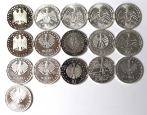 Allemagne, Lot de 10 Marks et 10 Euros 1972-2013