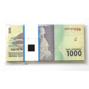 Indonesien, 1000 Rupiah 2016 - Bankpaket (100 Exemplare).