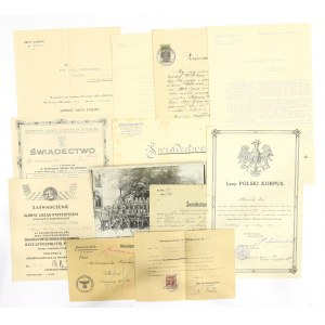 II RP, Set of documents and cards after Capt. Leon Michnowski 34 PP