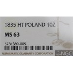 Congress Poland, Nicholas I, 1-1/2 rouble=10 zloty 1835 НГ Petersburg -NGC MS63