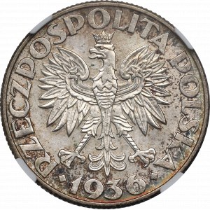 II RP, 2 zl. 1936 Plachetnica - NGC MS64