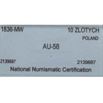 Zabór rosyjski, Mikołaj I, 1-1/2 rubla=10 złotych 1836 MW, Warszawa - NNC AU58