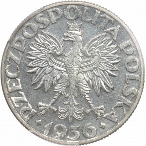 II RP, 5 złotych 1936 Żaglowiec - PCGS MS62