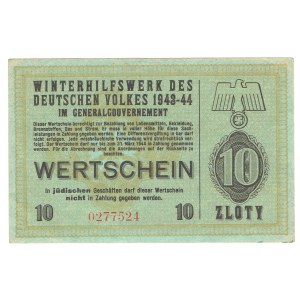 Winterhilfe für die deutsche Bevölkerung, 10 Zloty 1943-1944