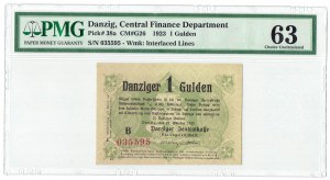 Danzig, 1 guilder 1923 - October - PMG 63