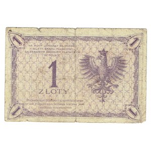 II RP, 1 zloty 1919 S. 5 G - serie a una cifra