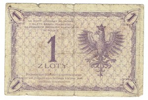 II RP, 1 zloty 1919 S. 5 G - serie a una cifra