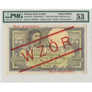 II RP, 500 gold 1919 S.A. MODEL - PMG 53