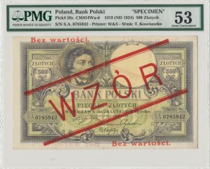 II RP, 500 złotych 1919 S.A. WZÓR - PMG 53