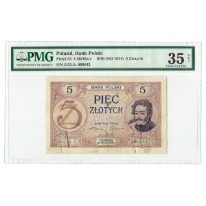 II RP, 5 gold 1919 S.55. A - PMG 35