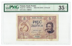 II RP, 5 Zloty 1919 S.55. A - PMG 35