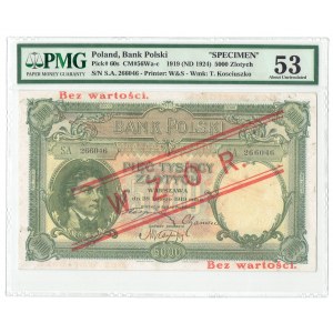5.000 oro 1919, MODELLO - bassa sovrastampa - PMG 53
