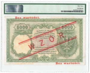 5.000 złotych 1919, WZÓR - niski nadruk - PMG 53