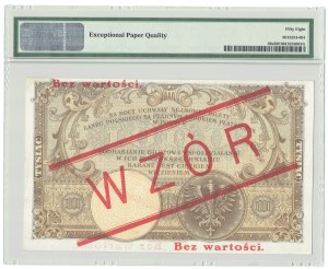 1.000 złotych 1919, WZÓR - wysoki nadruk - PMG 58 EPQ