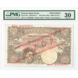 1 000 zlatých 1919, MODEL - nízka pretlač - PMG 30