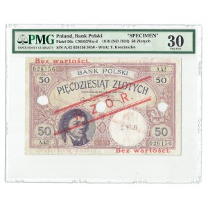 II RP, 50 złoty 1919 A. 42 WZÓR - PMG 30