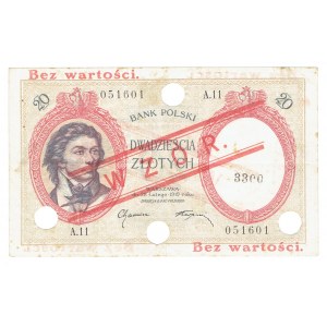 II RP, 20 Zloty 1919 A. 11 MODELL