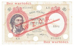 II RP, 20 złotych 1919 A. 11 WZÓR