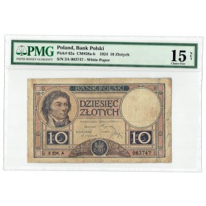 II RP, 10 gold 15.07.1924, II EM. A PMG 15