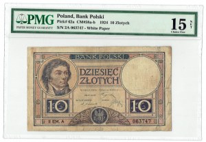 II RP, 10 Zloty 15.07.1924, II EM. A PMG 15