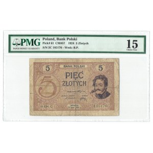 II RP, 5 złotych 15.07.1924, II EM. C PMG 15