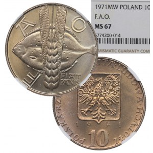PRL, 10 pennies 1971 - NGC MS67