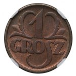 II RP, 1 grosz 1937 - NGC MS66 BN