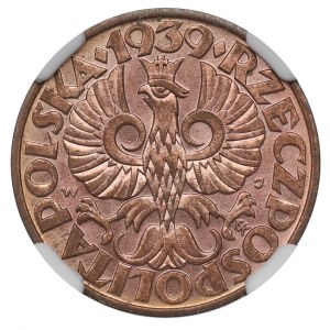 II RP, 5 groszy 1939 - NGC MS65 RB