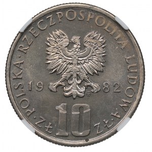PRL, 10 złotych 1982 Prus - NGC UNC Details