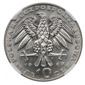 PRL, 10 złotych 1967 Świerczewski - Próba Ni NGC MS64